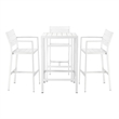 Pemberly Row Contemporary / Modern 5 Piece Bar Set in White Finish