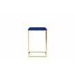 Pemberly Row Gloss Lacquer & Polished Steel Metal Tray Table in Navy/Gold