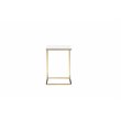 Pemberly Row Gloss Lacquer & Polished Steel Metal Tray Table in White/Gold