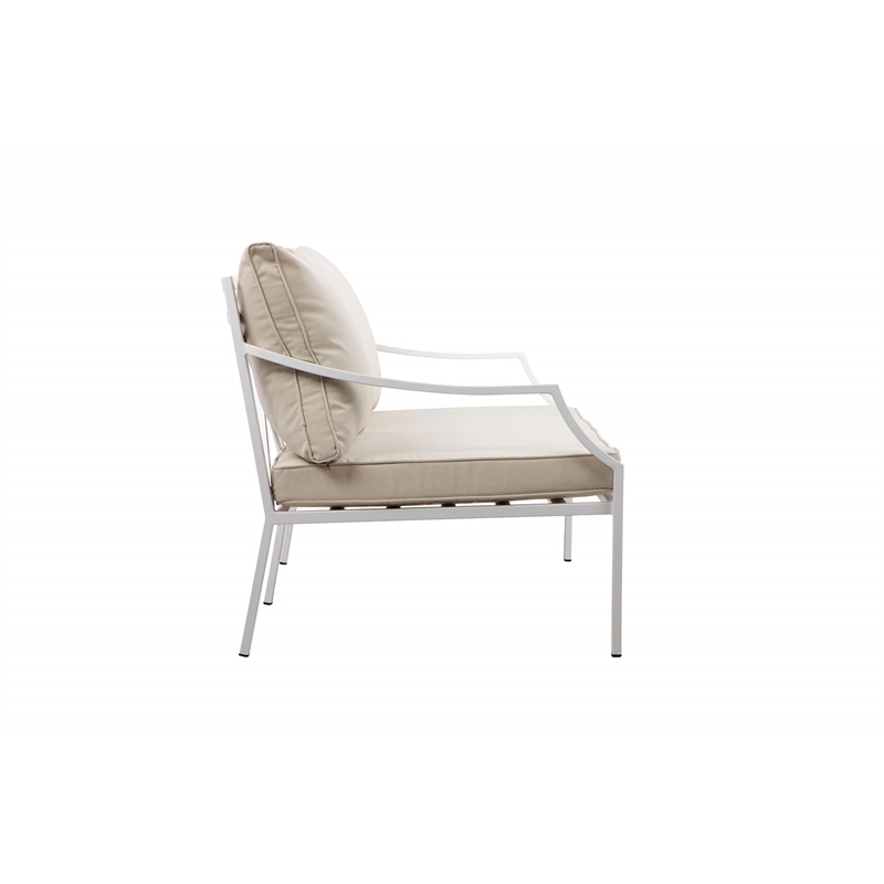 Pemberly Row 4-piece Modern Aluminum Frame Outdoor Sofa Set in White