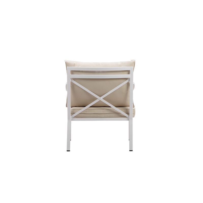 Pemberly Row 4-piece Modern Aluminum Frame Outdoor Sofa Set in White