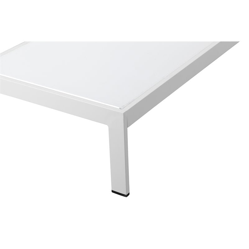 Pemberly Row Contemporary 11-piece Aluminum Patio Dining Set in White