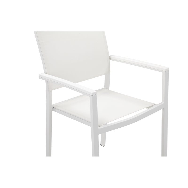 Pemberly Row Contemporary 11-piece Aluminum Patio Dining Set in White