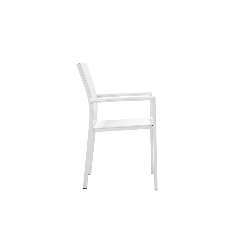 Pemberly Row Contemporary 11-piece Aluminum Patio Dining Set in White