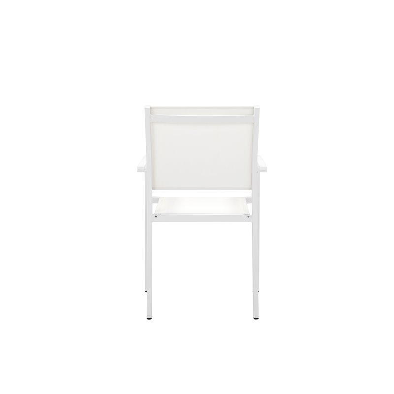 Pemberly Row Contemporary 11-piece Aluminum Patio Dining Set in White