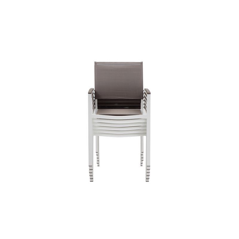 Pemberly Row 13-piece Modern Aluminum Patio Dining Set in White/Gray