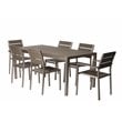 Pemberly Row 9-piece Modern Aluminum Patio Dining Set in Gray