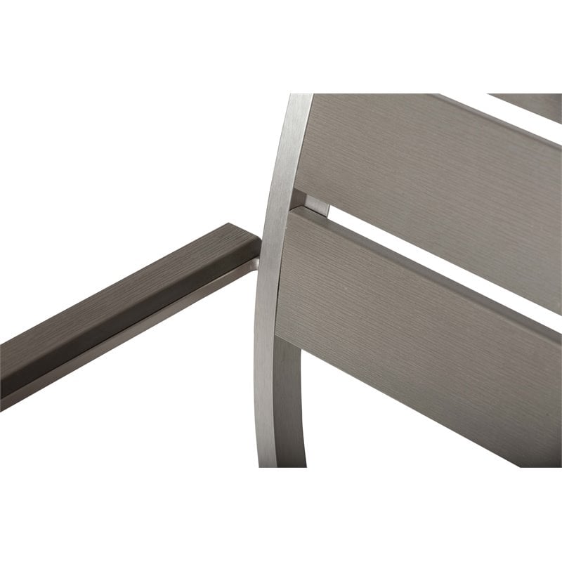 Pemberly Row 9-piece Modern Aluminum Patio Dining Set in Gray