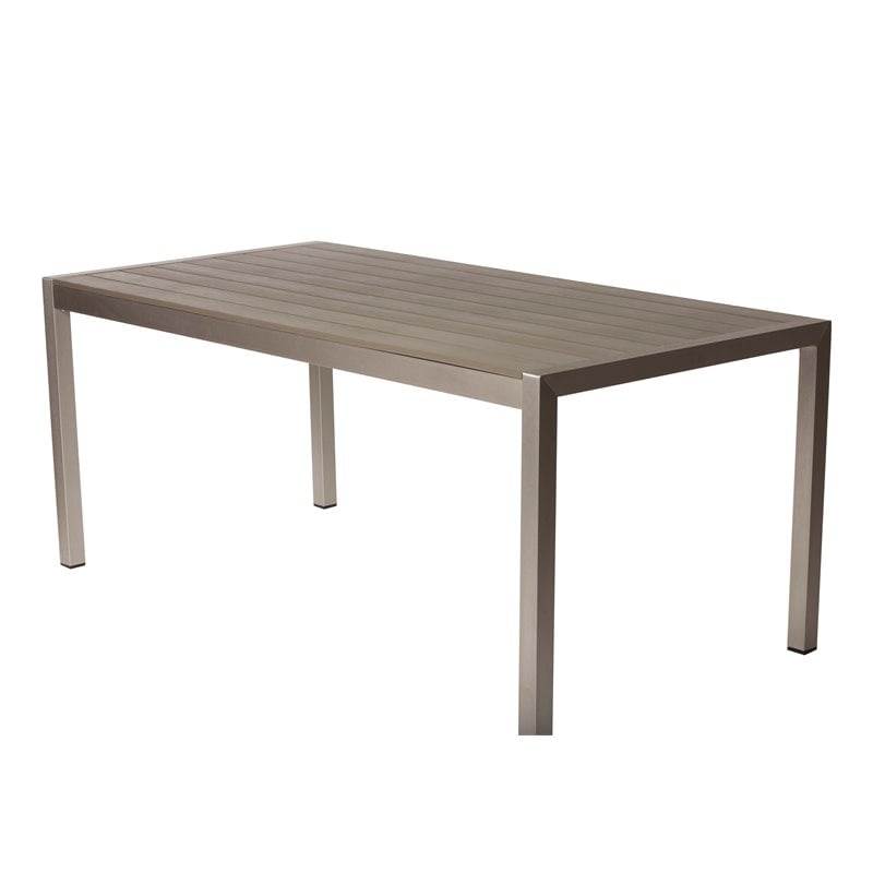 Pemberly Row 9-piece Modern Aluminum Patio Dining Set in Gray