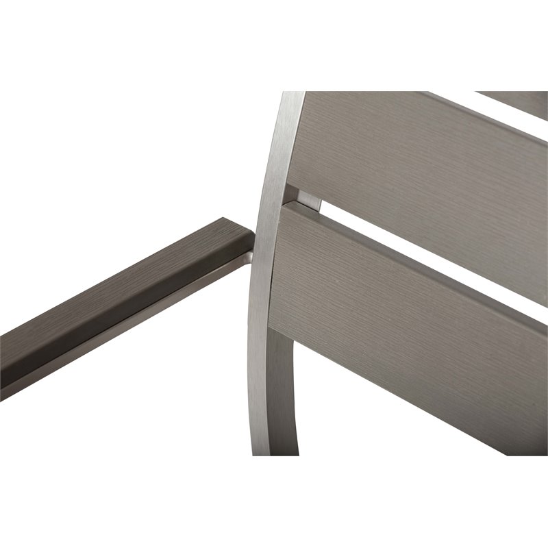 Pemberly Row 13-piece Modern Aluminum Patio Dining Set in Gray