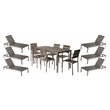 Pemberly Row 13-piece Modern Aluminum Patio Dining Set in Gray