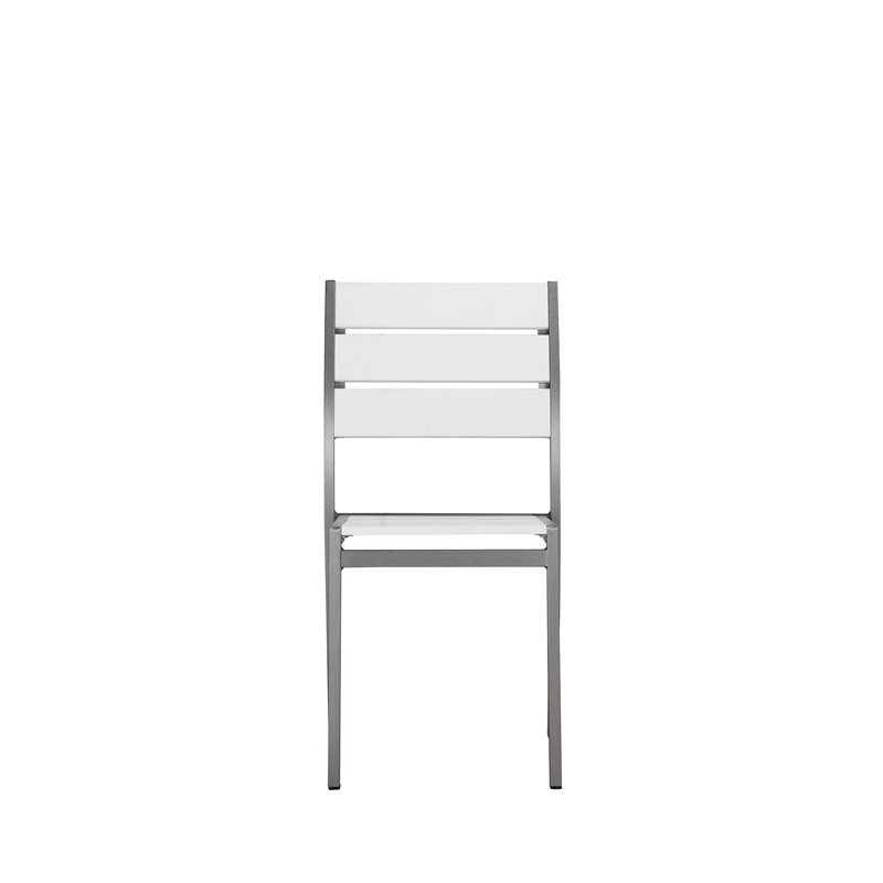 Pemberly Row 11-piece Modern Aluminum Patio Dining Set in White