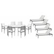 Pemberly Row 11-piece Modern Aluminum Patio Dining Set in White