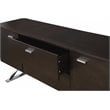 Pemberly Row Modern Wood Veneer & High Polished Steel Buffet in Espresso