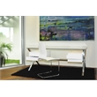 Pemberly Row Large Modern Tempered Glass & Lacquer Wood Desk in White