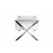 Pemberly Row Large Modern Tempered Glass & Lacquer Wood Desk in White