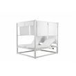 Pemberly Row Modern Aluminum Outdoor Daybed in White Frame/Fabric