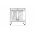 Pemberly Row Modern Aluminum Outdoor Daybed in White Frame/Fabric