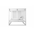 Pemberly Row Modern Aluminum Outdoor Daybed in White Frame/Fabric