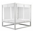 Pemberly Row Modern Aluminum Outdoor Daybed in White Frame/Fabric