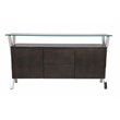 Pemberly Row Modern Wood Veneer & High Polished Steel Buffet in Espresso