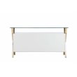Pemberly Row Modern Glass & Polished Steel Buffet in Gold/White and Clear