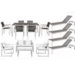 Pemberly Row 15-piece Modern Aluminum Patio Sofa Set in White/Gray