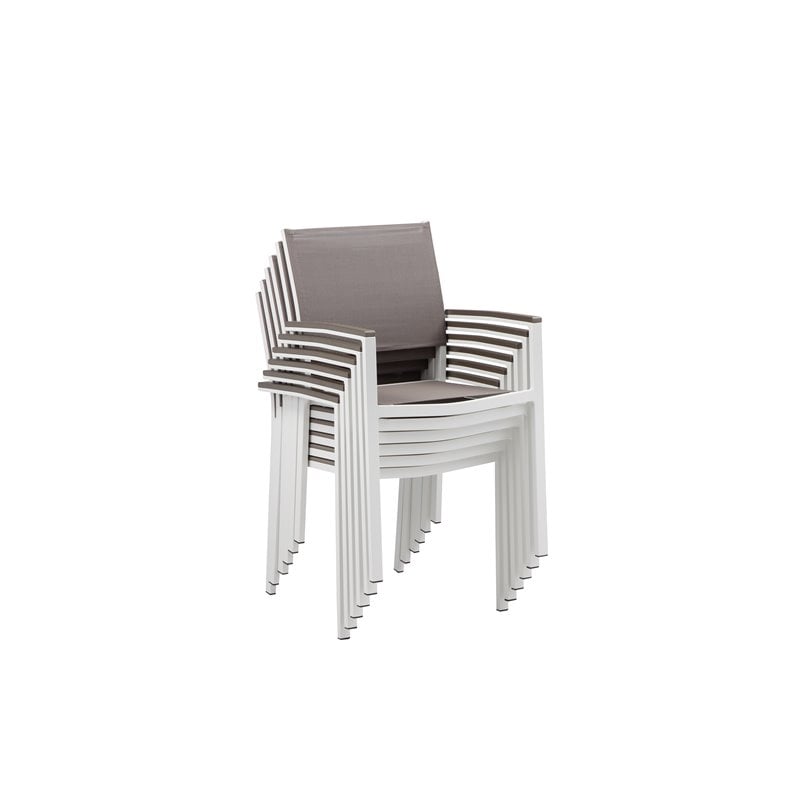 Pemberly Row 17-piece Modern Aluminum Patio Sofa Set in White/Gray