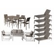Pemberly Row 17-piece Modern Aluminum Patio Sofa Set in Gray