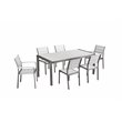 Pemberly Row 9-piece Modern Aluminum Patio Dining Set in White