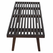 Pemberly Row Mid-Century Rubber Wood Frame 4 Feet Platform Bench in Dark Walnut