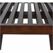 Pemberly Row Mid-Century Rubber Wood Frame 4 Feet Platform Bench in Dark Walnut