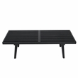 Pemberly Row Mid-Century Rubber Wood Frame Platform Bench in Black - 4 Feet