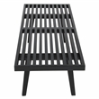 Pemberly Row Mid-Century Rubber Wood Frame Platform Bench in Black - 4 Feet