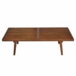Pemberly Row Mid-Century Platform Bench in Light Walnut - 4 Feet