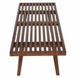 Pemberly Row Mid-Century Platform Bench in Light Walnut - 4 Feet