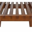 Pemberly Row Mid-Century Platform Bench in Light Walnut - 4 Feet