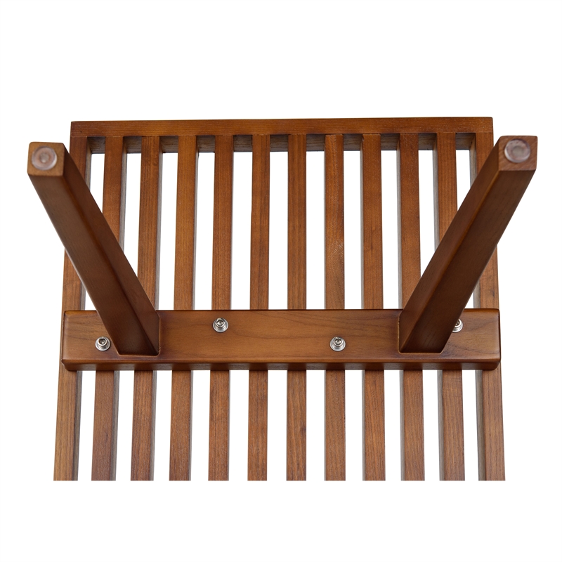 Pemberly Row Mid-Century Platform Bench in Light Walnut - 4 Feet