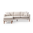Pemberly Row Modern Fabric Reversible Sectional in Oatmeal Finish