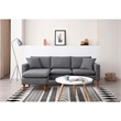 Pemberly Row Modern Fabric Reversible Sectional in Charcoal Finish