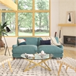 Pemberly Row Mid-Century Contemporary Velvet Sofa in Blue Finish