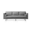 Pemberly Row Mid-Century Contemporary Fabric Sofa in Gray Finish