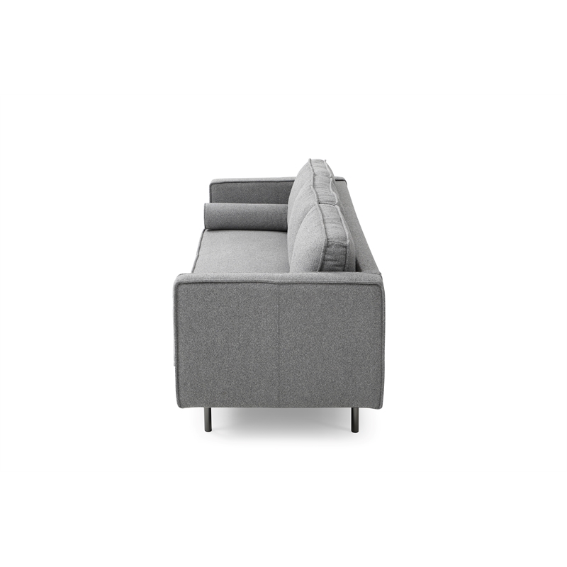 Pemberly Row Mid-Century Contemporary Fabric Sofa in Gray Finish