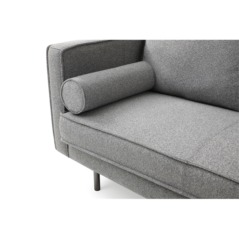 Pemberly Row Mid-Century Contemporary Fabric Sofa in Gray Finish