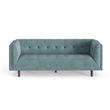 Pemberly Row Mid-Century Contemporary Velvet Sofa in Blue Finish