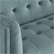 Pemberly Row Mid-Century Contemporary Velvet Sofa in Blue Finish