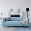 Pemberly Row Mid-Century Contemporary Velvet Sofa in Blue Finish