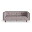 Pemberly Row Mid-Century Contemporary Velvet Sofa in Gray Finish