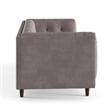 Pemberly Row Mid-Century Contemporary Velvet Sofa in Gray Finish