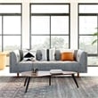 Pemberly Row Mid-Century Contemporary Velvet Sofa in Gray Finish